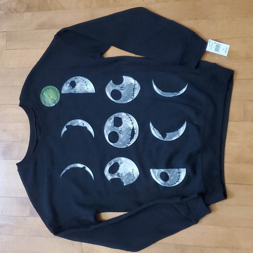 Womens Nightmare Before Christmas Phases of Jack Skellington Moon Size Small NWT